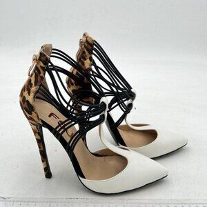FSJ White Stylish High Heel Pumps T Strap Sandals Cut Out Stiletto Party Shoe